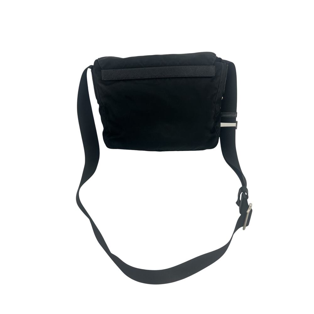Prada Black Nylon Logo Plaque Messenger Crossbody Bag - Picture 9 of 16